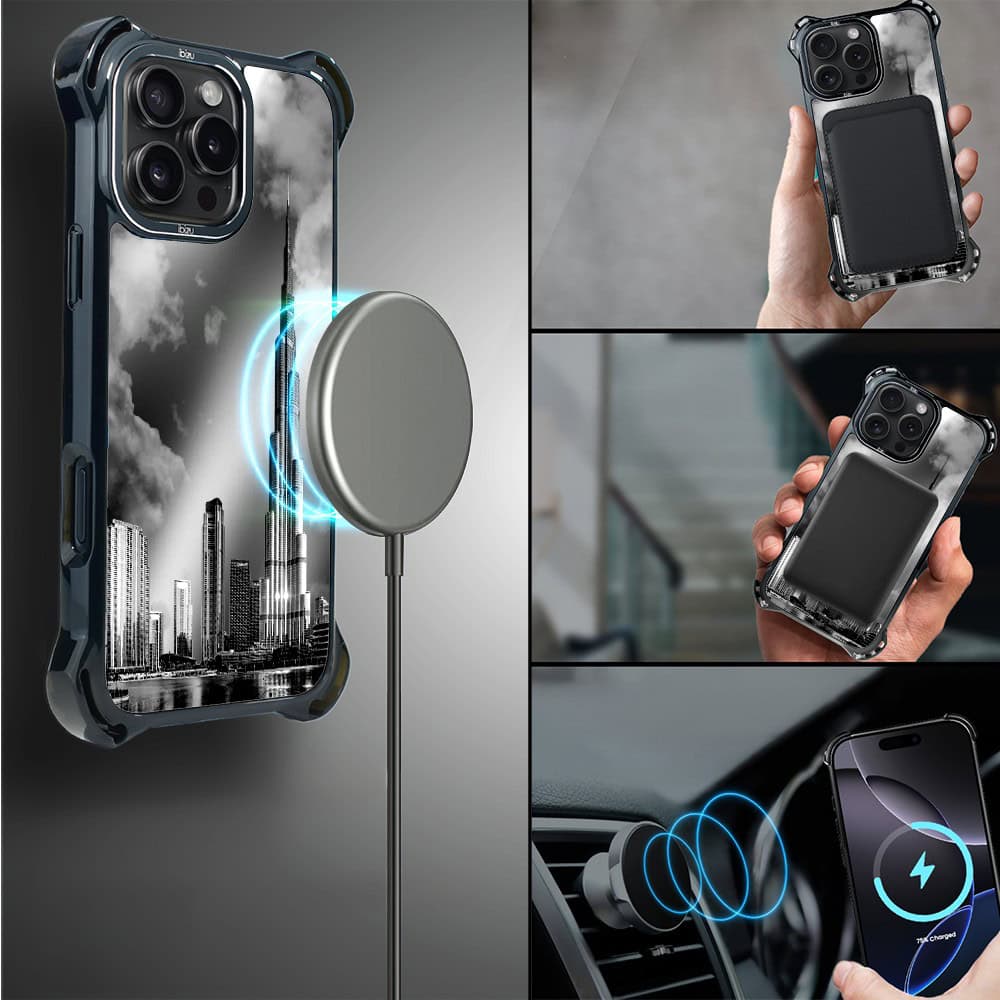 Etui do iPhone 16 Pro Max, Ibizu DropGuard Ultra z MagSafe, Noir City, Burj Khalifa (1)