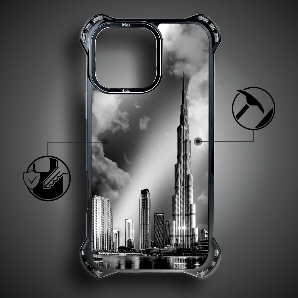 Etui do iPhone 16 Pro Max, Ibizu DropGuard Ultra z MagSafe, Noir City, Burj Khalifa (2)