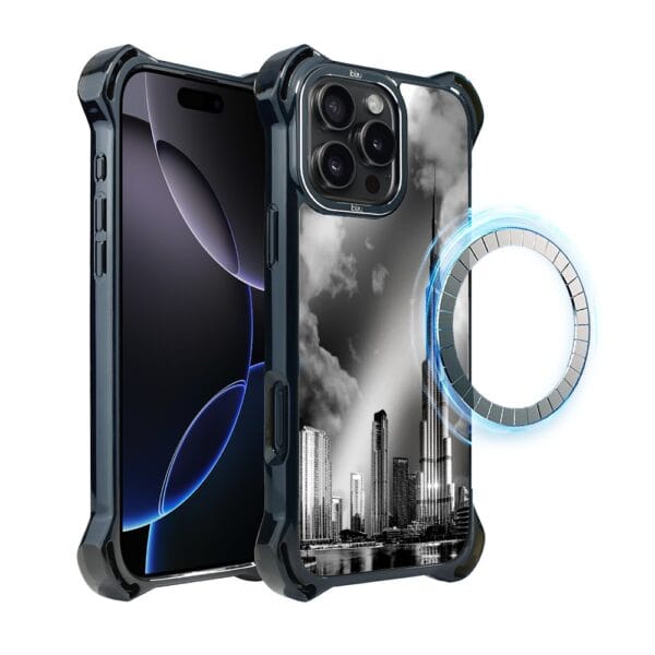 Etui do iPhone 16 Pro IBIZU DropGuard Ultra z MagSafe, Noir City, Burj Khalifa