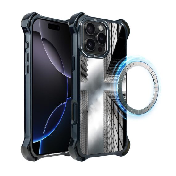 Etui do iPhone 16 Pro Max, Ibizu DropGuard Ultra z MagSafe, Noir City, Drapacze Chmur (4)