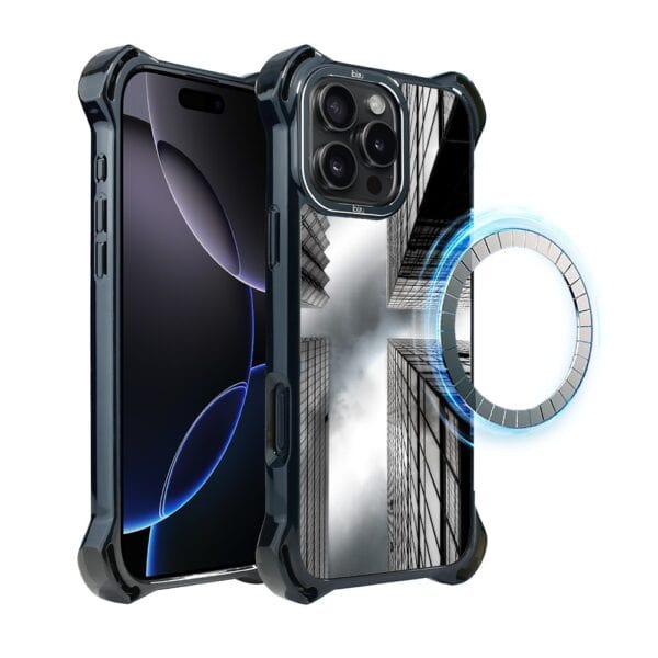 Etui do iPhone 16 Pro IBIZU DropGuard Ultra z MagSafe, Noir City, Drapacze Chmur