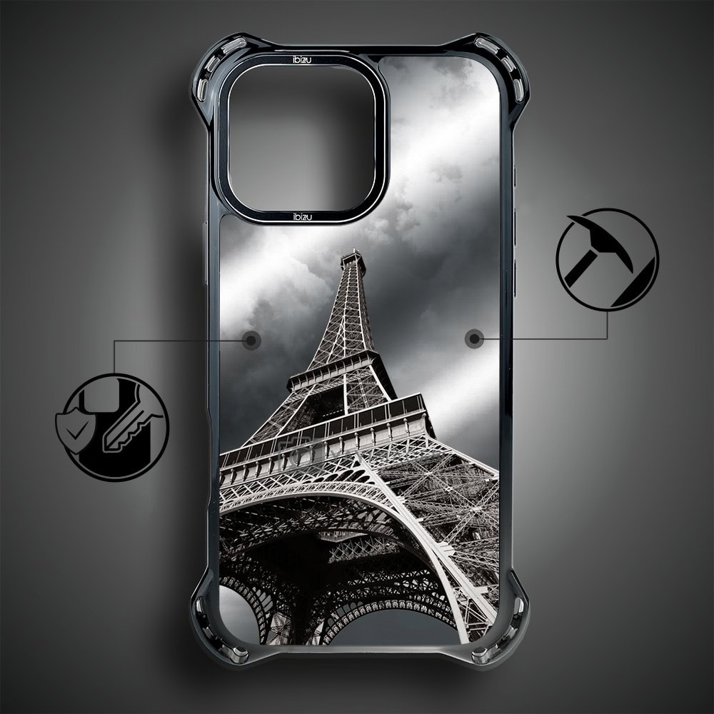 Etui do iPhone 16 Pro Max, Ibizu DropGuard Ultra z MagSafe, Noir City, Wieża Eiffla (2)