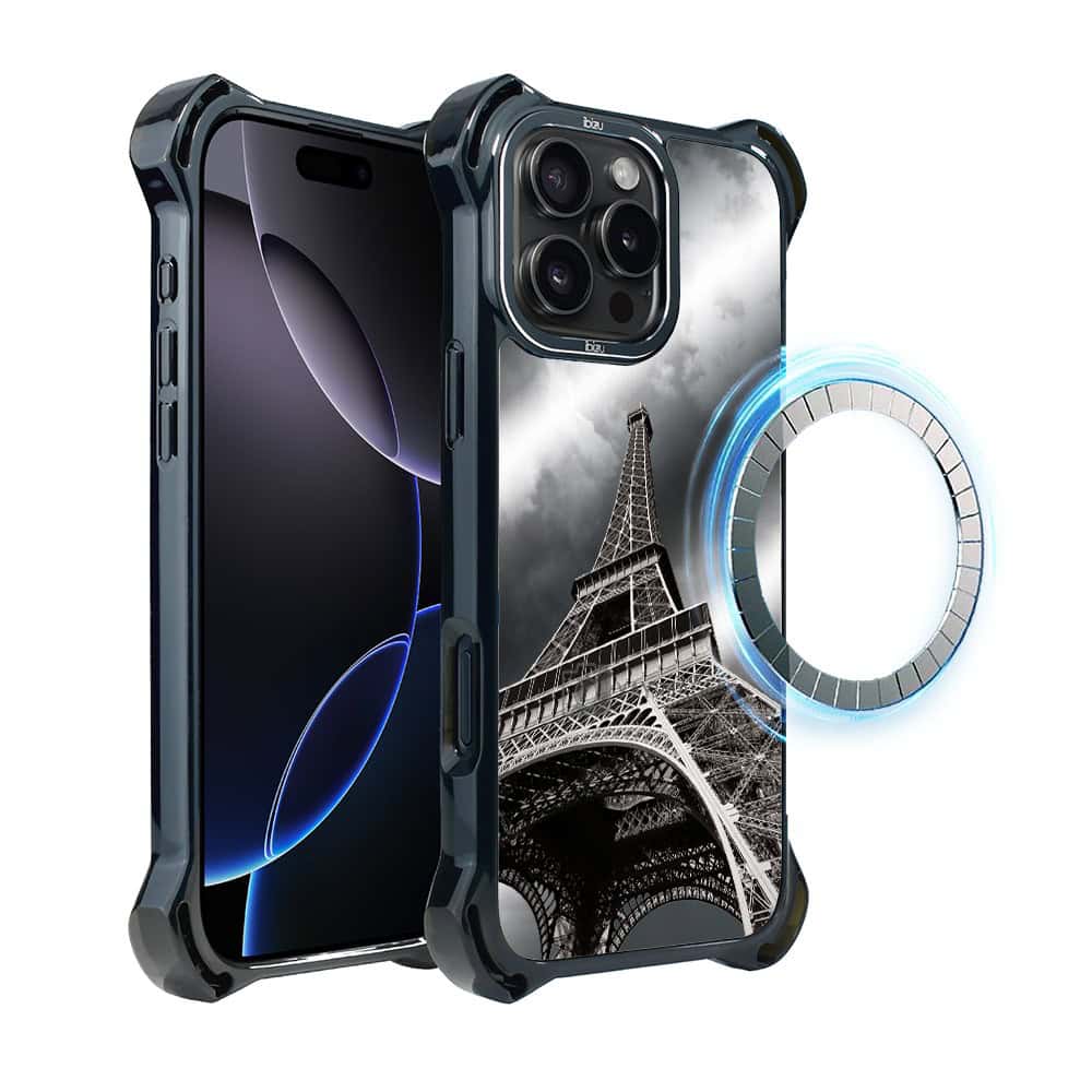 Etui do iPhone 16 Pro Max, Ibizu DropGuard Ultra z MagSafe, Noir City, Wieża Eiffla (4)