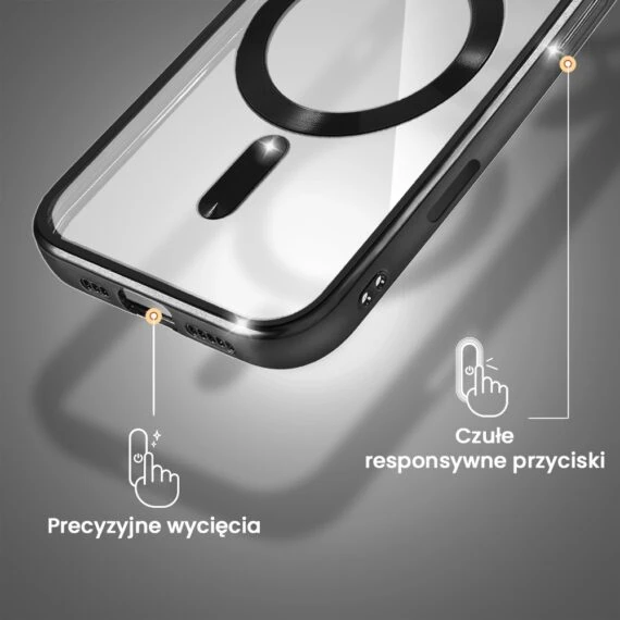 Etui do iPhone 16 Pro Max MagSafe Luxury Protect przeźroczyste, czarne (1)