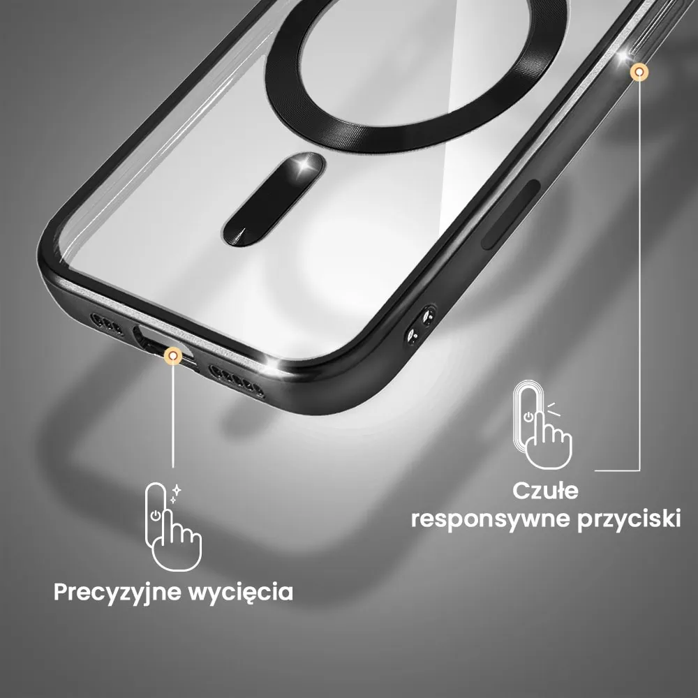 Etui do iPhone 16 Pro Max MagSafe Luxury Protect przeźroczyste, czarne (1)