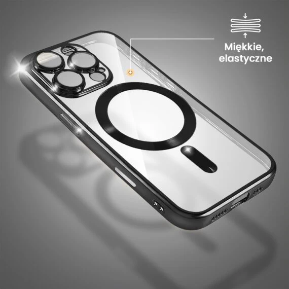 Etui do iPhone 16 Pro Max MagSafe Luxury Protect przeźroczyste, czarne (3)