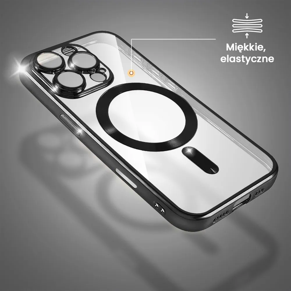 Etui do iPhone 16 Pro Max MagSafe Luxury Protect przeźroczyste, czarne (3)