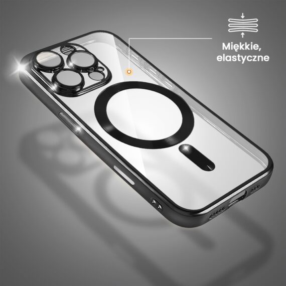 Etui do iPhone 16 Pro Max MagSafe Luxury Protect przeźroczyste, czarne (3)
