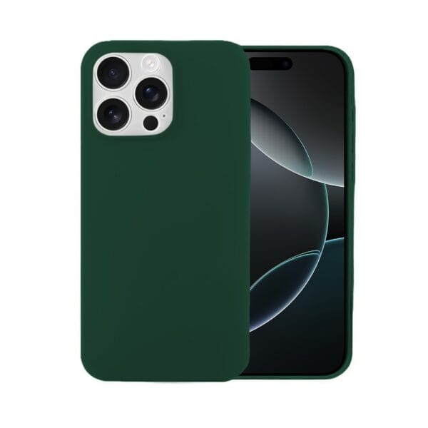 Etui do iPhone 16 Pro silikonowe z mikrofibrą soft touch, butelkowa zieleń