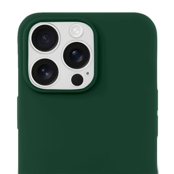 Etui do iPhone 16 Pro silikonowe z mikrofibrą soft touch, butelkowa zieleń (3)