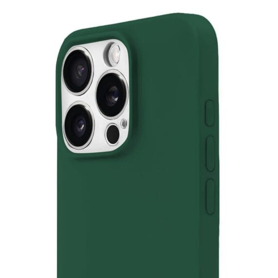 Etui do iPhone 16 Pro silikonowe z mikrofibrą soft touch, butelkowa zieleń (6)
