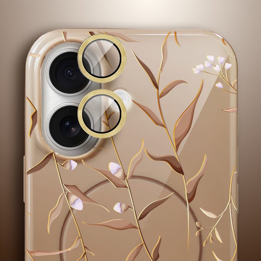 Etui do iPhone 16, elastyczne, z MagSafe, Złocisty Ogród, beżowe (1)