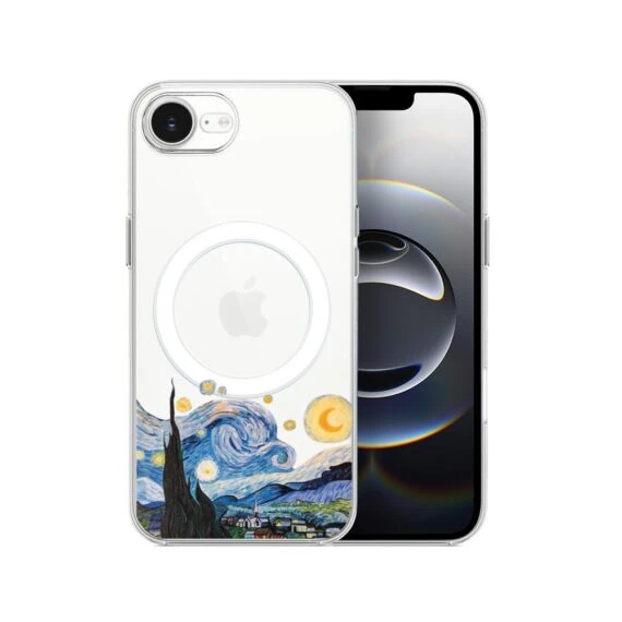Etui do iPhone 16e z MagSafe, obraz Van Gogh, przeźroczyste (4)