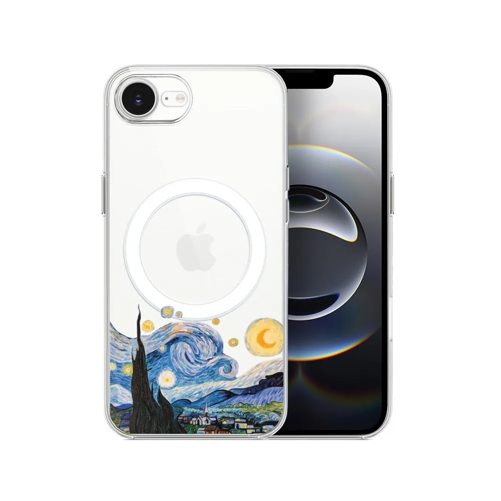 Etui do iPhone 16e z MagSafe, obraz Van Gogh, przeźroczyste (4)