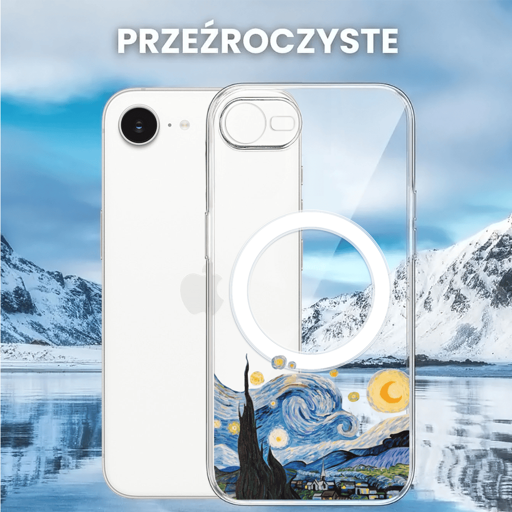 Etui do iPhone 16e z MagSafe, obraz Van Gogh, przeźroczyste (5)