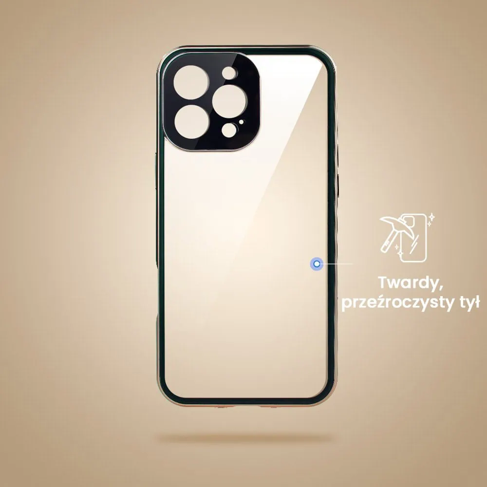 Obudowa do iPhone 16 Pro, podwójna szyba i aluminium 360° przód + tył magnetyczna, (9)