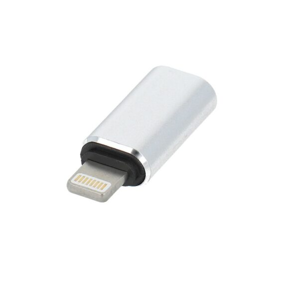 Adapter USB Typ C – Lightning, srebrny (2)
