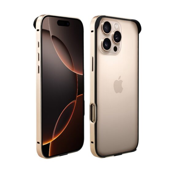 Bumper do iPhone 16 Pro Max, Metal Slim, metalowa ramka ochronna, tytan pustynnyArtboard 1