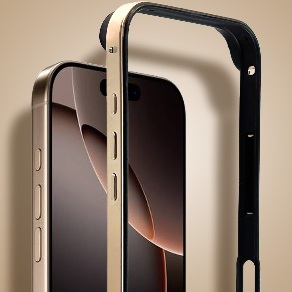 Bumper do iPhone 16 Pro Max, Metal Slim, metalowa ramka ochronna, tytan pustynnyObszar kompozycji 2