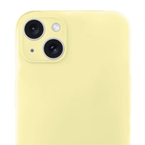 Etui do iPhone 13 silikonowe z mikrofibrą soft touch, jasny żółty (4)