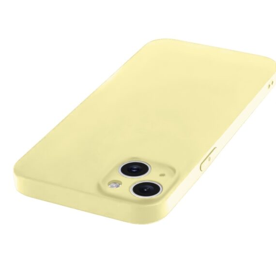 Etui do iPhone 13 silikonowe z mikrofibrą soft touch, jasny żółty (5)