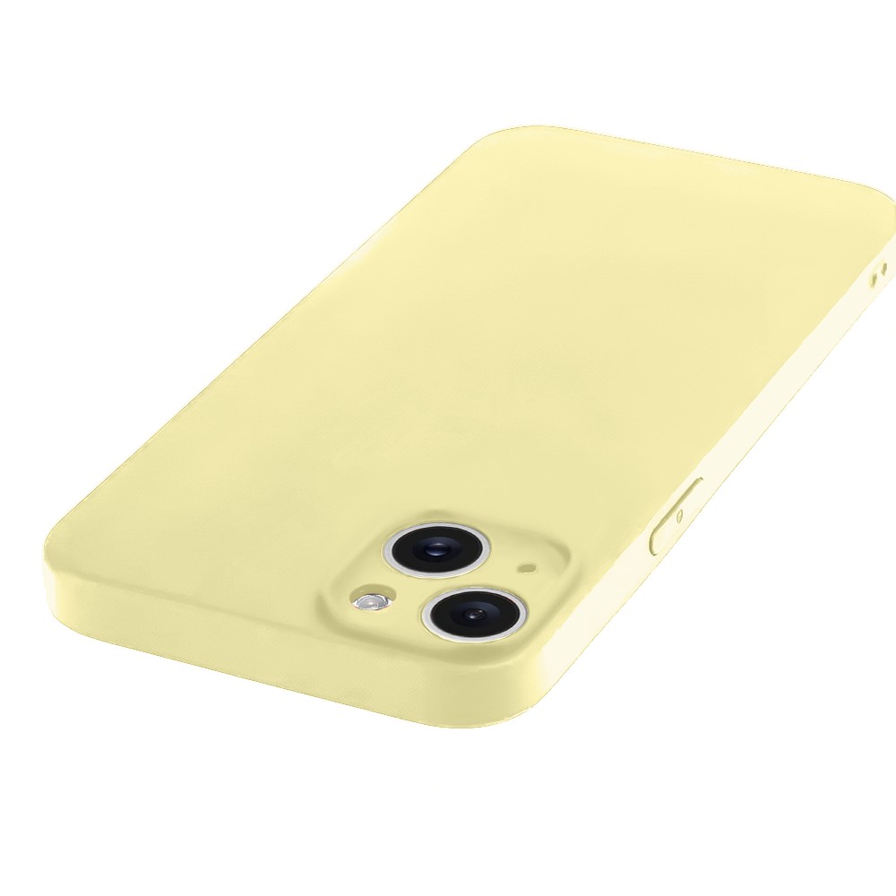 Etui do iPhone 13 silikonowe z mikrofibrą soft touch, jasny żółty (5)
