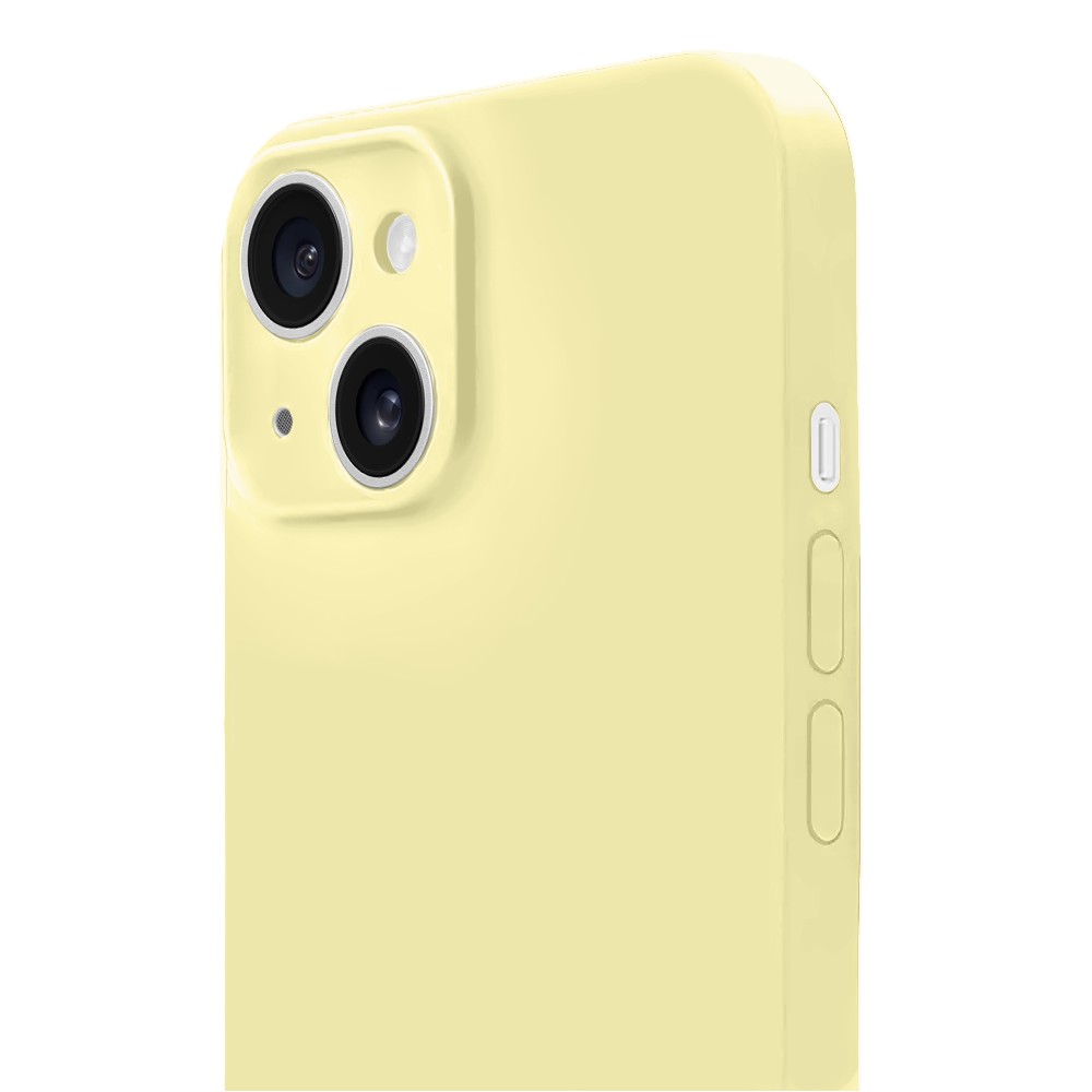 Etui do iPhone 13 silikonowe z mikrofibrą soft touch, jasny żółty (7)