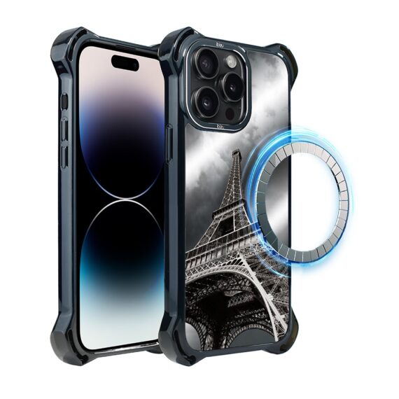 Etui do iPhone 14 Pro Max, Ibizu DropGuard Ultra z MagSafe, Noir City, Wieża Eiffla (7)