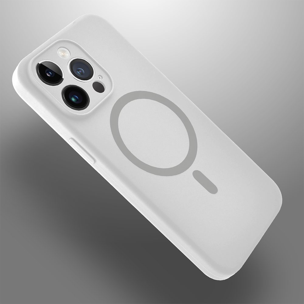 Etui do iPhone 14 Pro Max, silikonowe z MagSafe, mikrofibra soft touch z osłoną na aparat, białe (6)