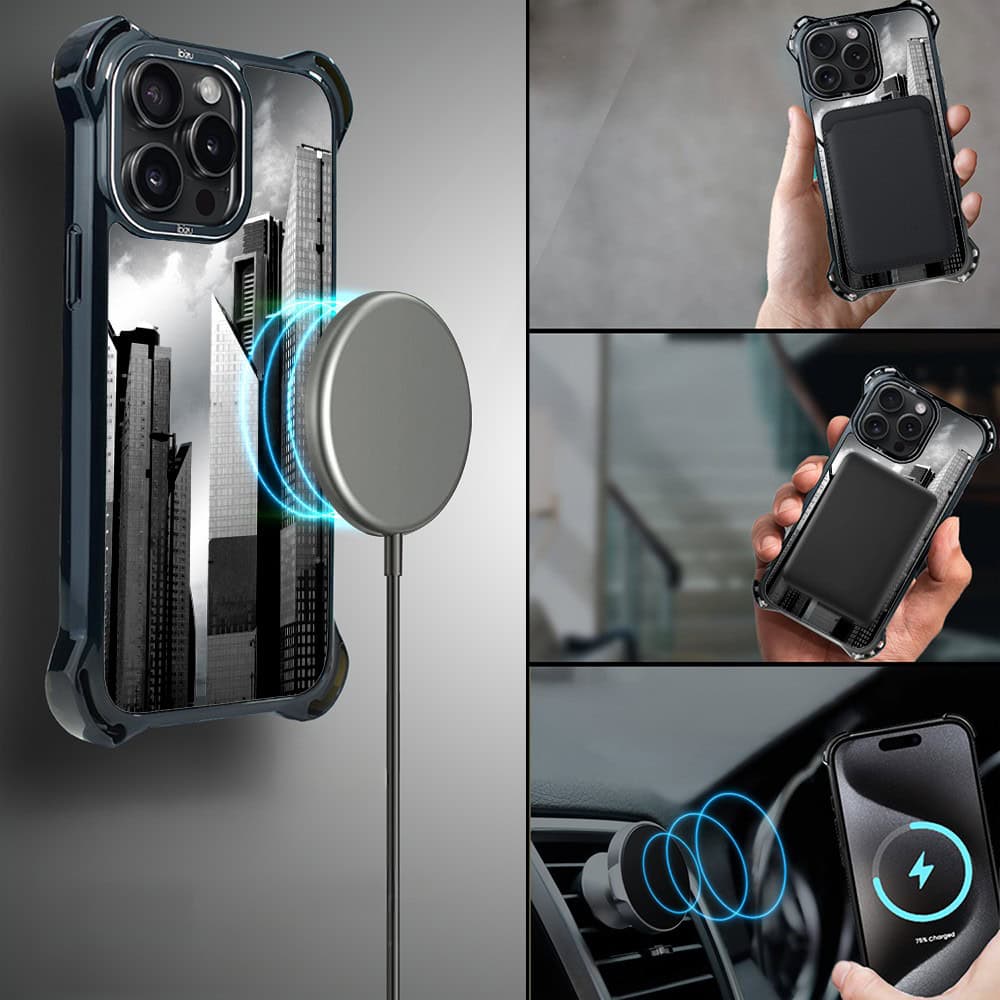 Etui do iPhone 15 Pro Max, Ibizu DropGuard Ultra z MagSafe, Noir City, Manhattan (1)