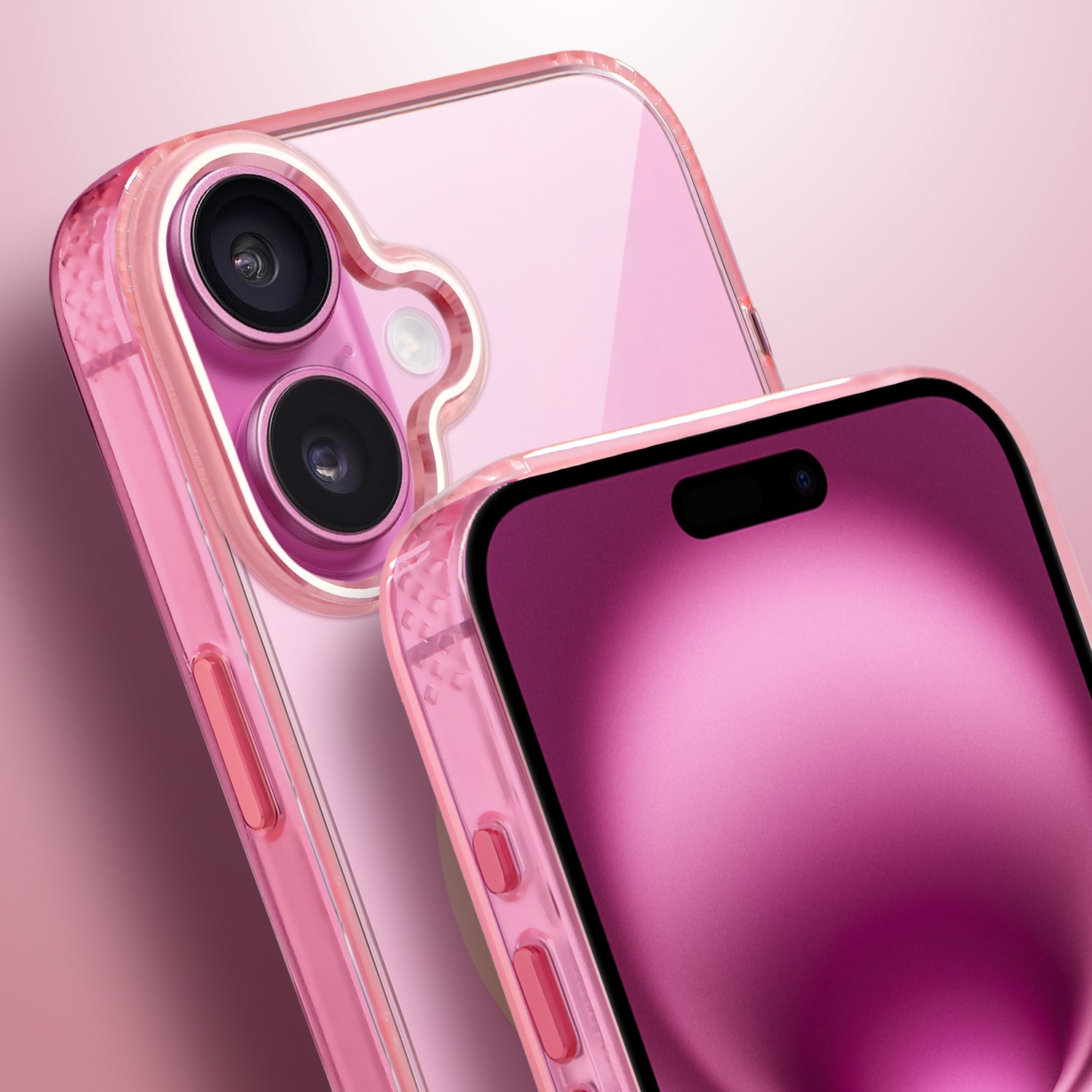 Etui do iPhone 16 Golden Elite, cienkie, ze złotym MagSafe, różowe (9)
