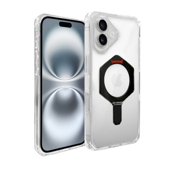 Etui do iPhone 16 HexArmor Skin Stand, twarde z podstawką, czarne (2)