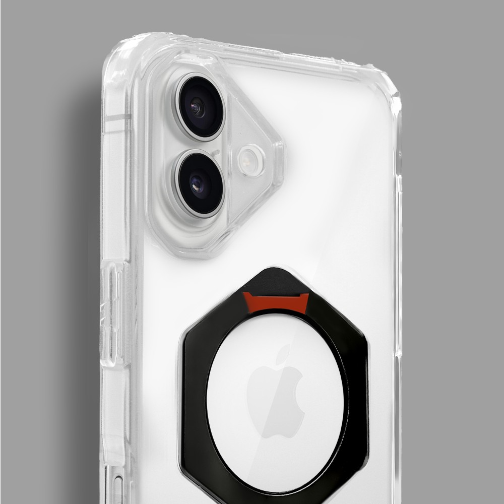 Etui do iPhone 16 HexArmor Skin Stand, twarde z podstawką, czarne (6)