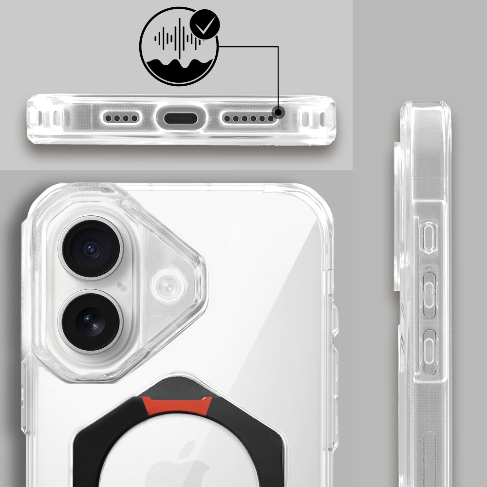 Etui do iPhone 16 HexArmor Skin Stand, twarde z podstawką, czarne (8)