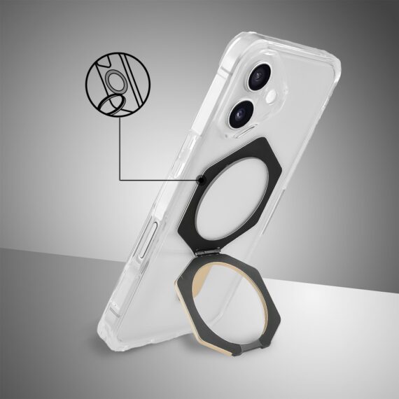 Etui do iPhone 16 HexArmor Skin Stand, twarde z podstawką, tytan pustynny (3)