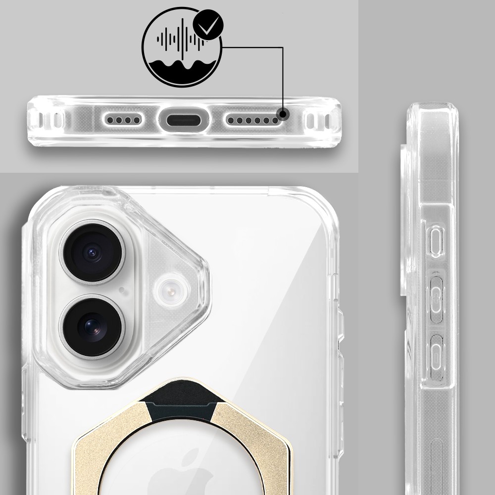 Etui do iPhone 16 HexArmor Skin Stand, twarde z podstawką, tytan pustynny (8)