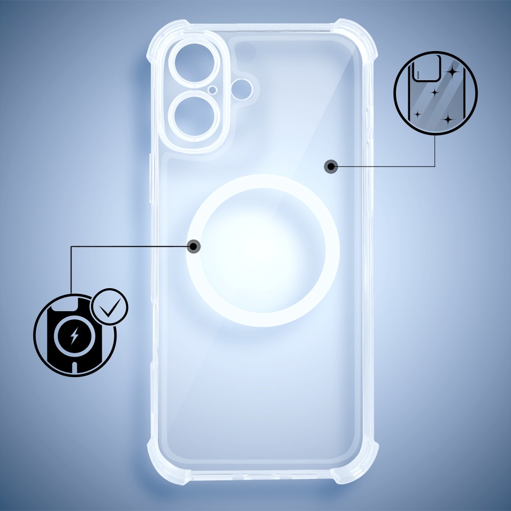 Etui do iPhone 16 Magsafe Luxury Anti-Shock Lens Protect, przeźroczyste (4)