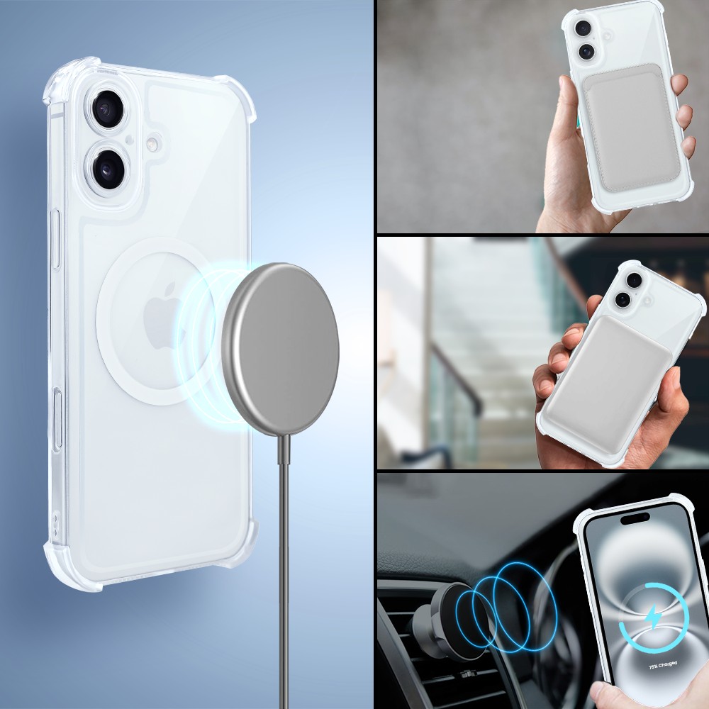 Etui do iPhone 16 Magsafe Luxury Anti-Shock Lens Protect, przeźroczyste (5)