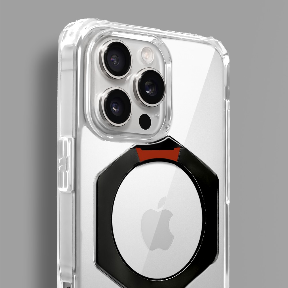 Etui do iPhone 16 Pro HexArmor Skin Stand, twarde z podstawką, czarne (6)