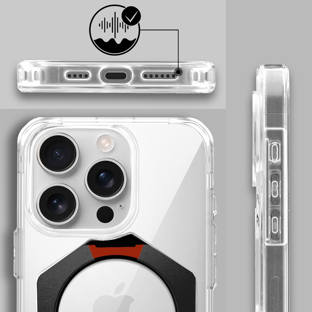 Etui do iPhone 16 Pro HexArmor Skin Stand, twarde z podstawką, czarne (8)
