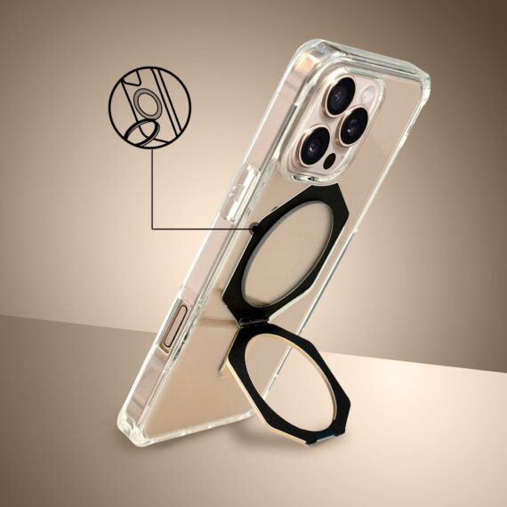 Etui do iPhone 16 Pro HexArmor Skin Stand, twarde z podstawką, tytan pustynnyArtboard 2