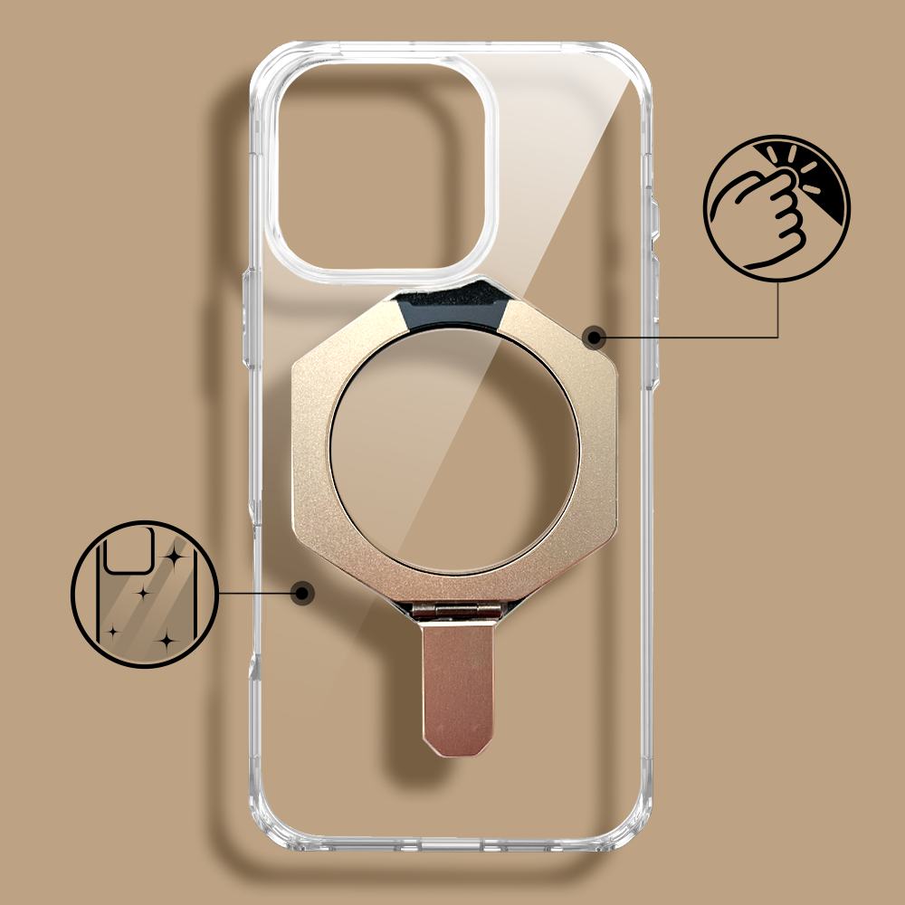 Etui do iPhone 16 Pro HexArmor Skin Stand, twarde z podstawką, tytan pustynnyObszar kompozycji 2
