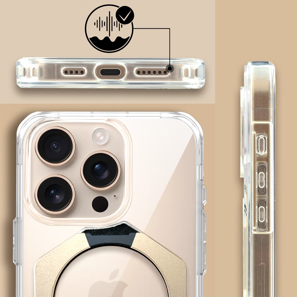 Etui do iPhone 16 Pro HexArmor Skin Stand, twarde z podstawką, tytan pustynnyObszar kompozycji 6