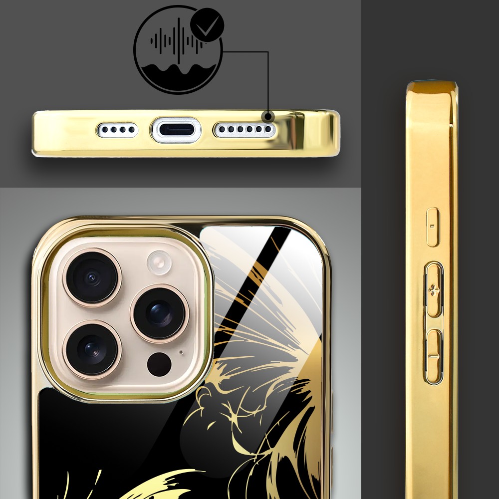Etui do iPhone 16 Pro Max, Elite Glass z MagSafe, szklany tył, Golden Midnight, Skrzydła motyla, złote (8)