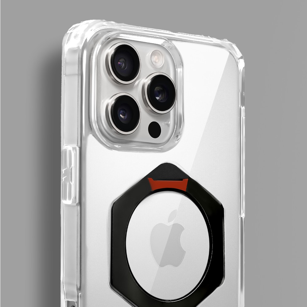 Etui do iPhone 16 Pro Max HexArmor Skin Stand, twarde z podstawką, czarne (6)
