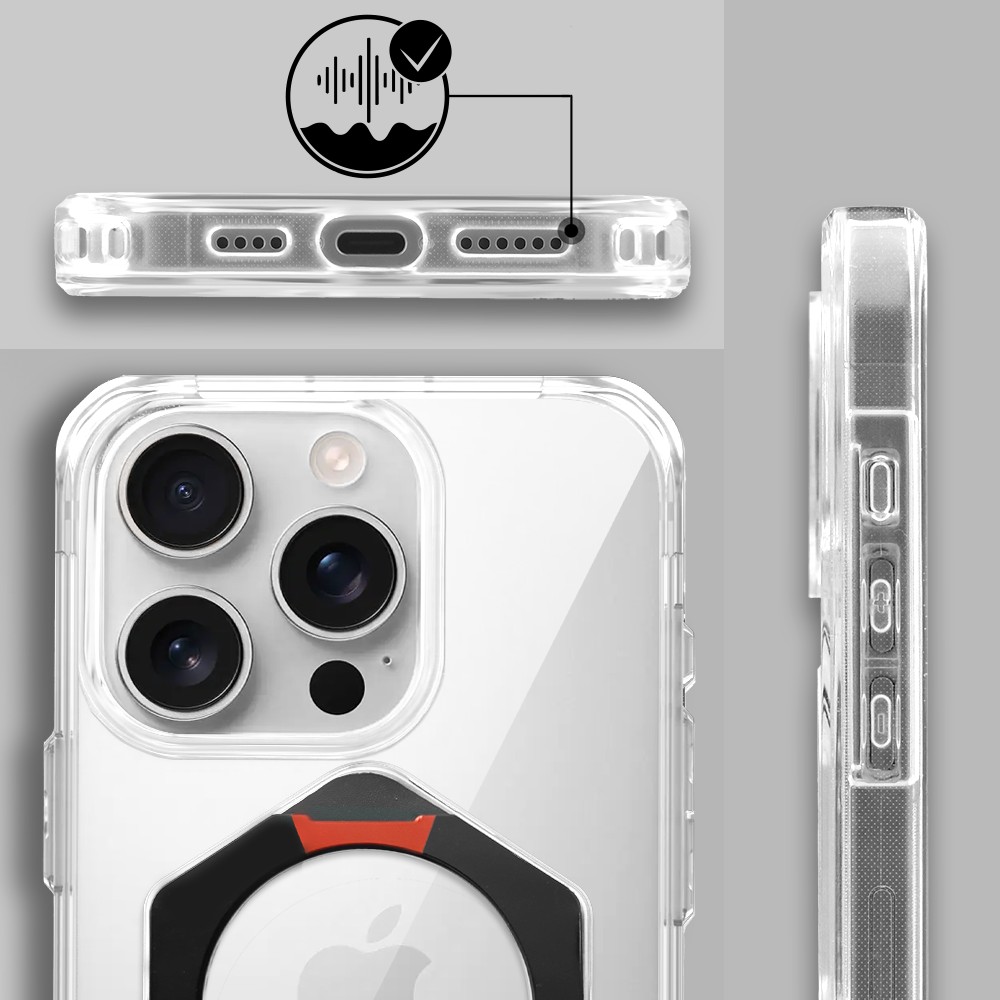 Etui do iPhone 16 Pro Max HexArmor Skin Stand, twarde z podstawką, czarne (8)
