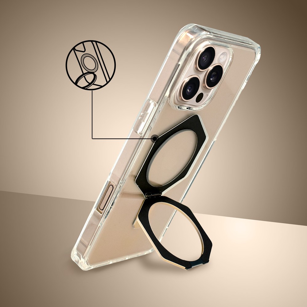 Etui do iPhone 16 Pro Max HexArmor Skin Stand, twarde z podstawką, tytan pustynnyArtboard 2