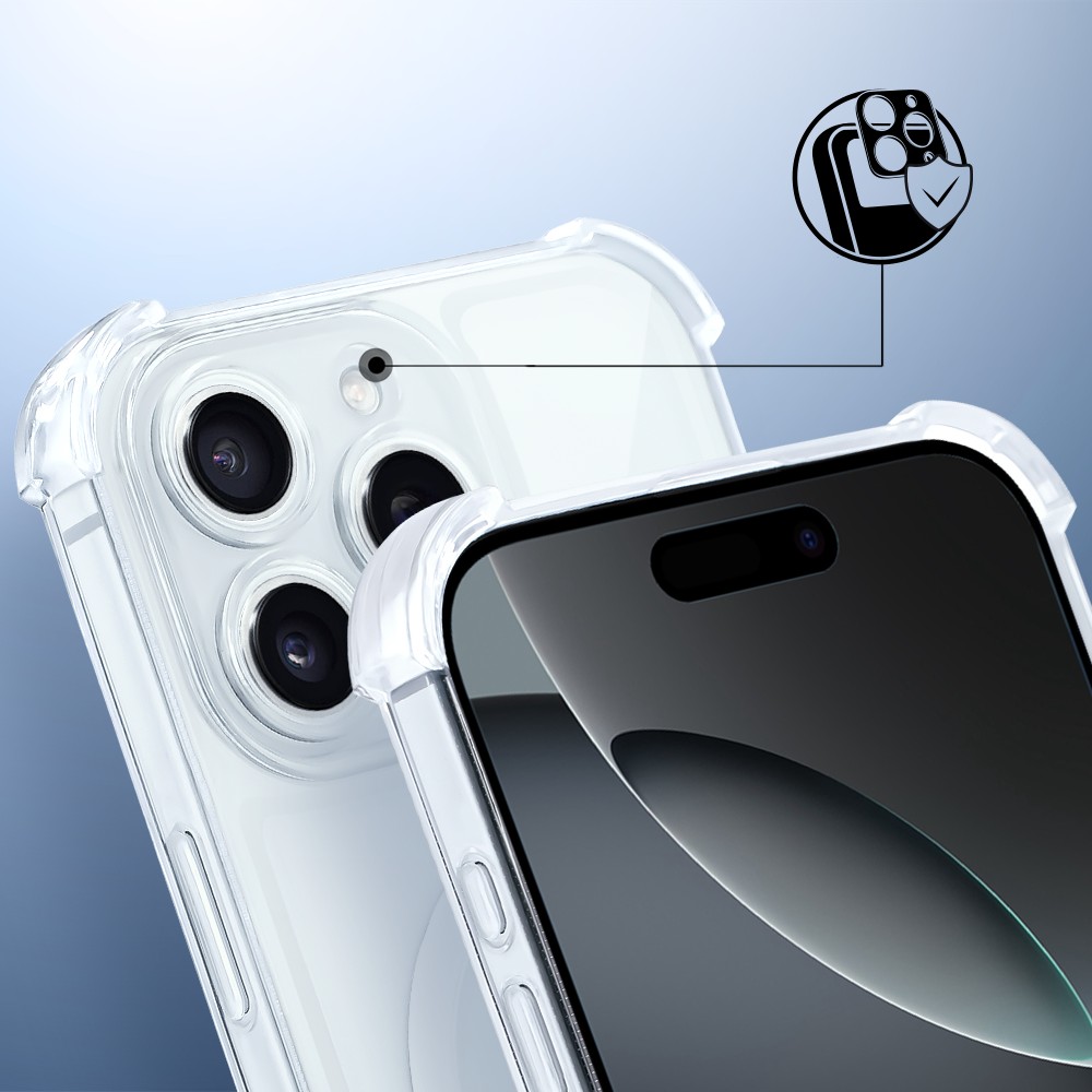 Etui do iPhone 16 Pro Max Magsafe Luxury Anti-Shock Lens Protect, przeźroczyste (7)
