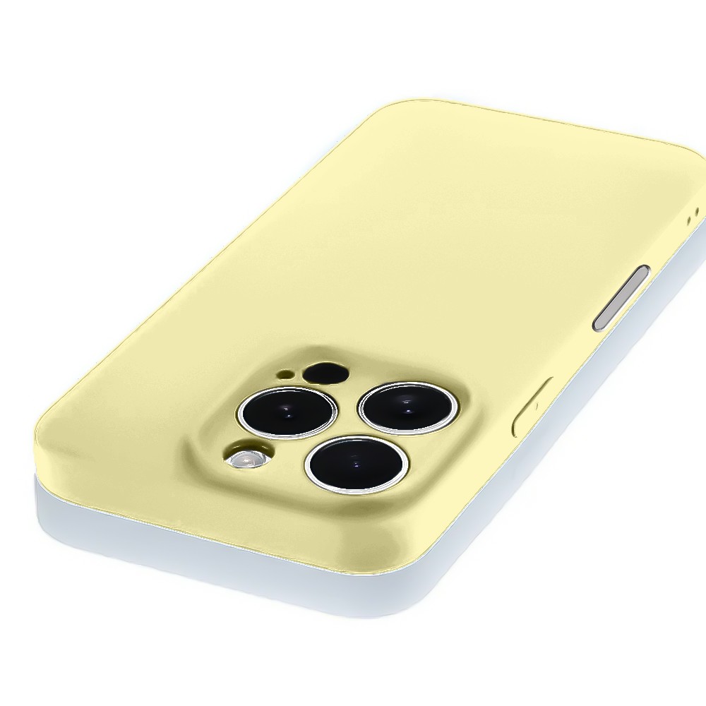 Etui do iPhone 16 Pro Max silikonowe z mikrofibrą soft touch, jasny żółty (4)