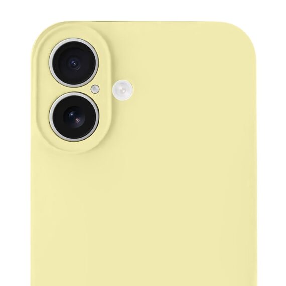 Etui do iPhone 16 silikonowe z mikrofibrą soft touch, jasny żółty (1)